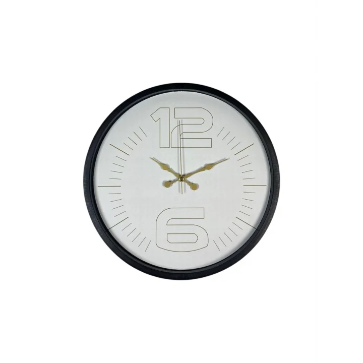 Mey İthalat® 36 Cm Siyah Sade Zarif Duvar Saati