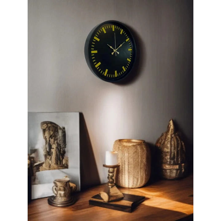 Mey İthalat® 36 Cm Siyah Şık Duvar Saati