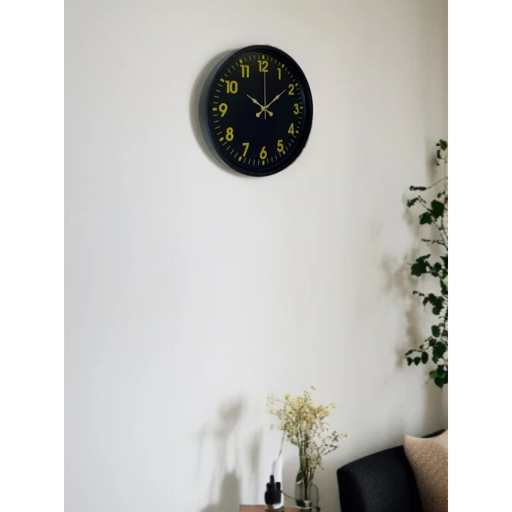Mey İthalat® 36 Cm Siyah Standart Duvar Saati
