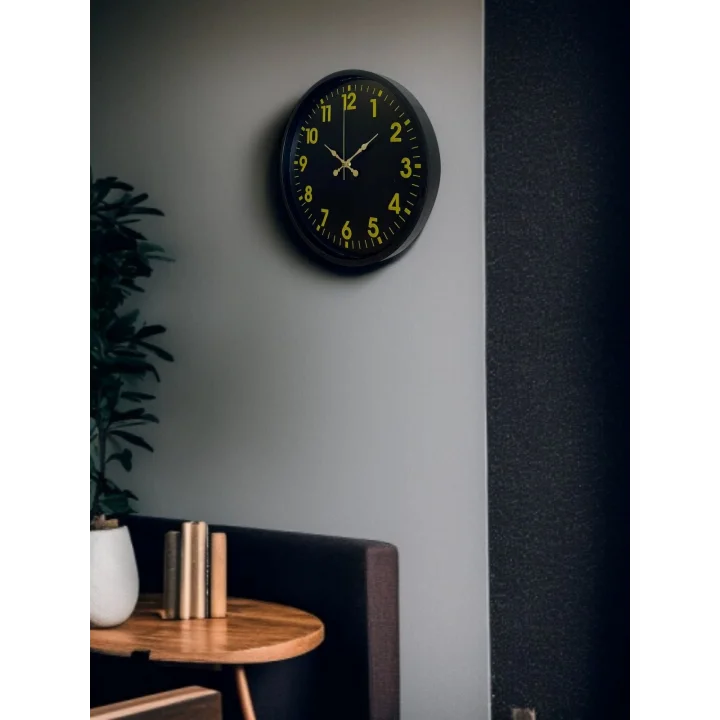 Mey İthalat® 36 Cm Siyah Standart Duvar Saati