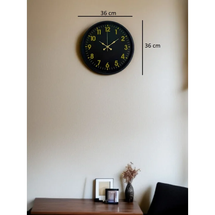 Mey İthalat® 36 Cm Siyah Standart Duvar Saati