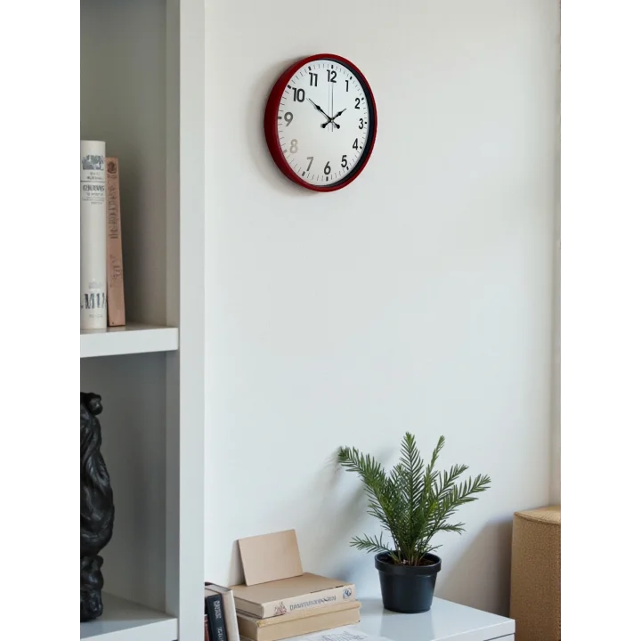 Mey İthalat® 36 Cm Standart Kırmızı Duvar Saati