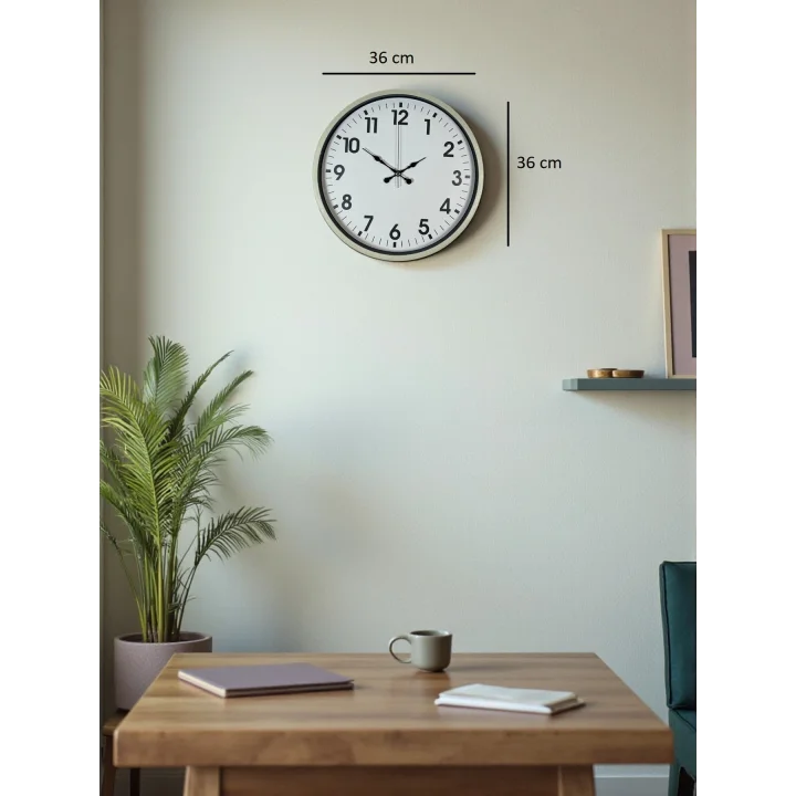 Mey İthalat® 36 Cm Standart Krem Duvar Saati