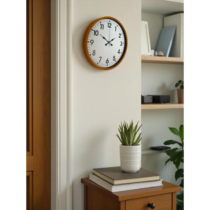 Mey İthalat® 36 Cm Standart Turuncu Duvar Saati