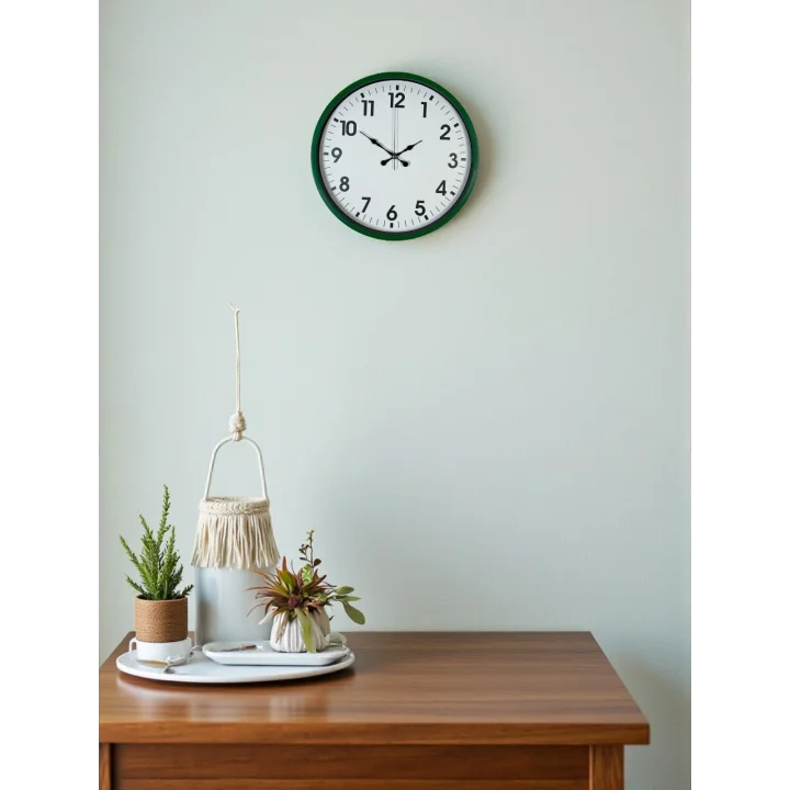 Mey İthalat® 36 Cm Standart Yeşil Duvar Saati