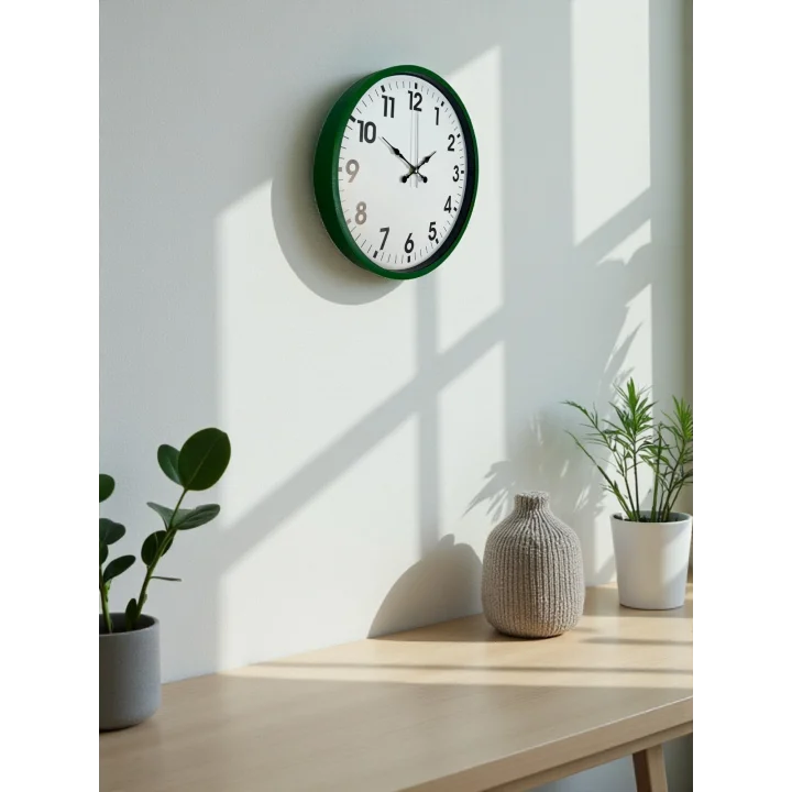 Mey İthalat® 36 Cm Standart Yeşil Duvar Saati