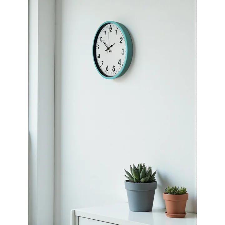 Mey İthalat® 36 Cm Turkuaz Dekoratif Duvar Saati