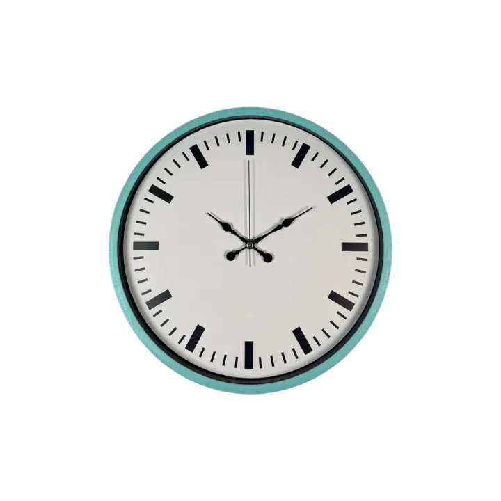 Mey İthalat® 36 Cm Turkuaz Sade Şık Duvar Saati