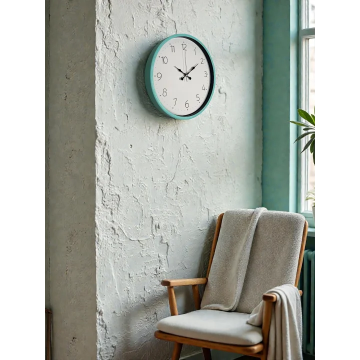 Mey İthalat® 36 Cm Turkuaz Standart Duvar Saati