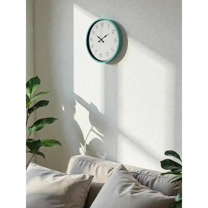 Mey İthalat® 36 Cm Turkuaz Standart Duvar Saati