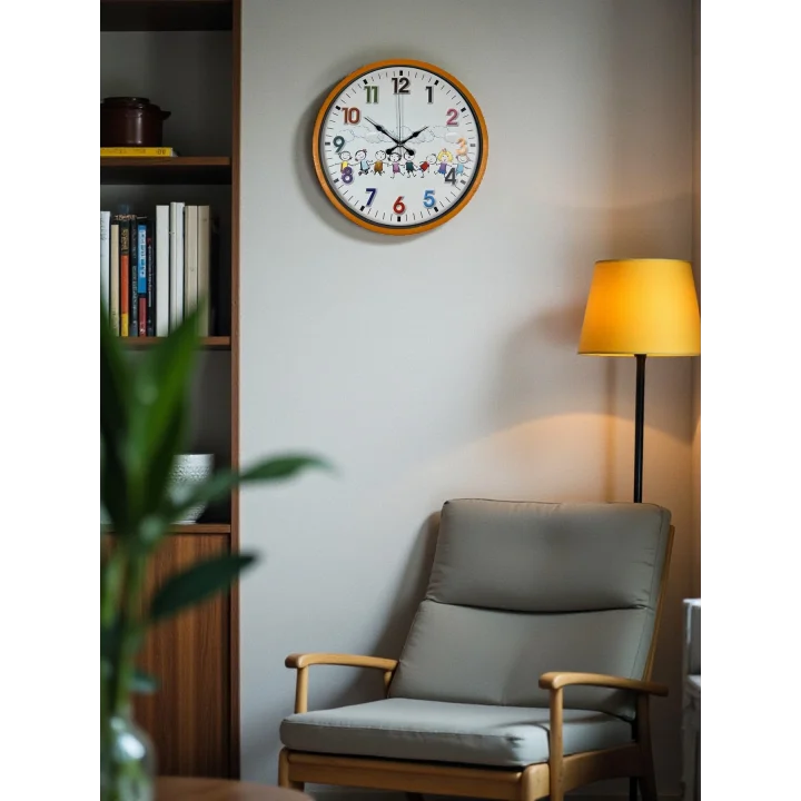 Mey İthalat® 36 Cm Turuncu Çocuk Odası Duvar Saati
