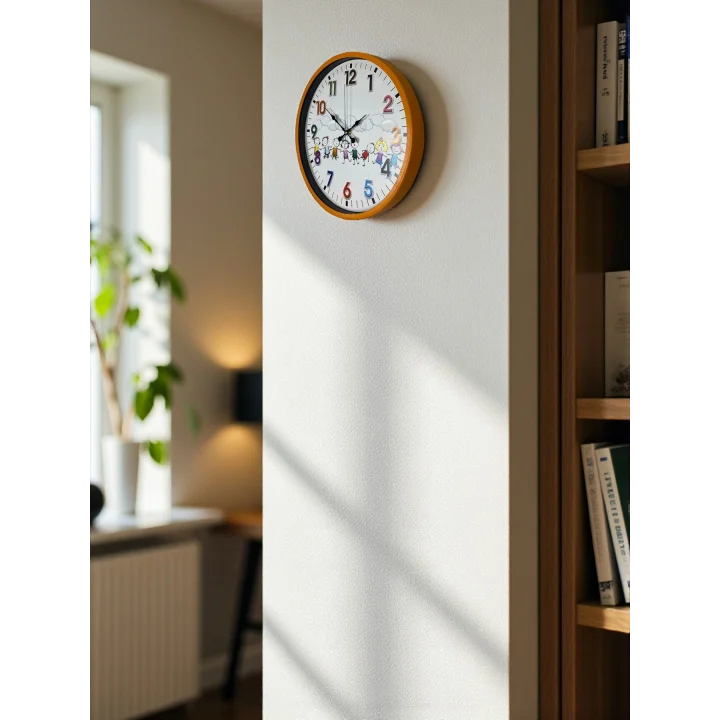 Mey İthalat® 36 Cm Turuncu Çocuk Odası Duvar Saati