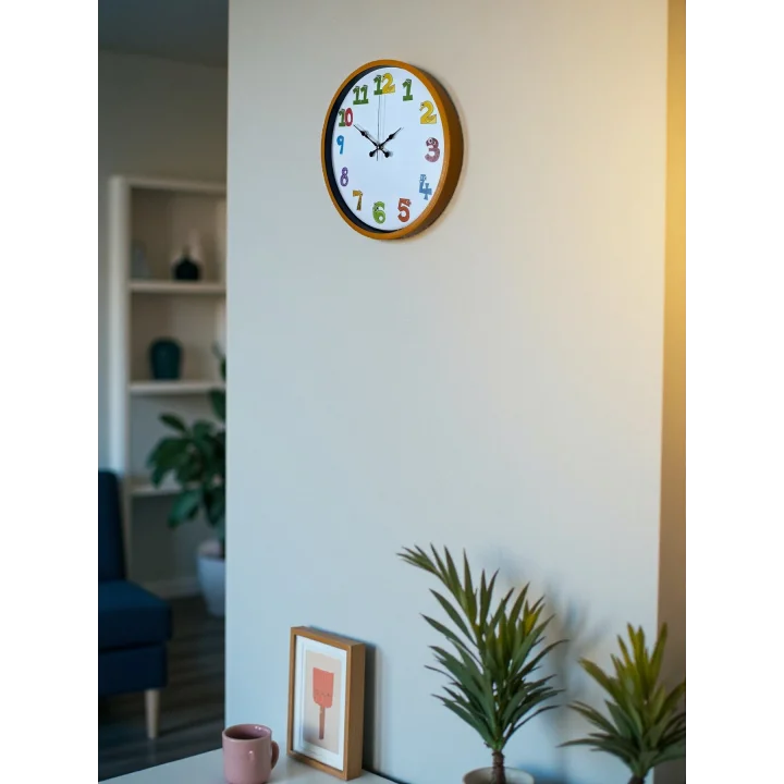 Mey İthalat® 36 Cm Turuncu Çocuk Odası Duvar Saati