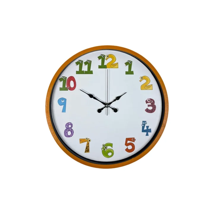 Mey İthalat® 36 Cm Turuncu Çocuk Odası Duvar Saati