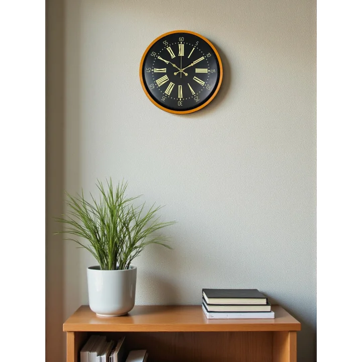 Mey İthalat® 36 Cm Turuncu Dekoratif Duvar Saati