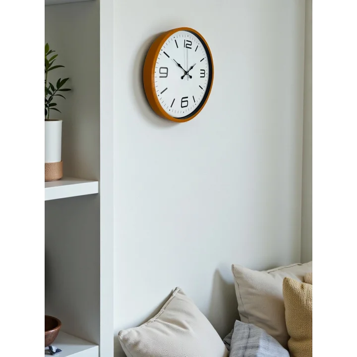 Mey İthalat® 36 Cm Turuncu Dekoratif Duvar Saati