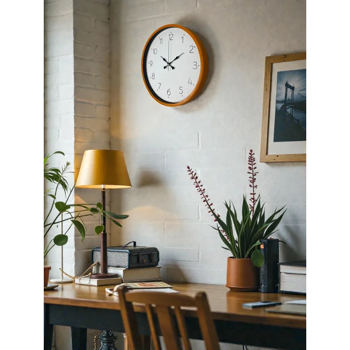 Mey İthalat® 36 Cm Turuncu Dekoratif Duvar Saati