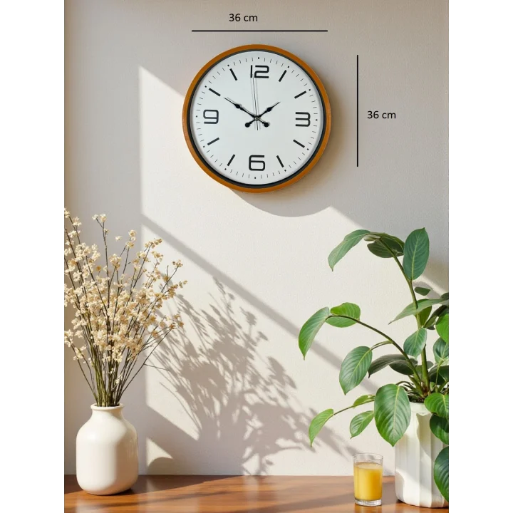 Mey İthalat® 36 Cm Turuncu Dekoratif Duvar Saati