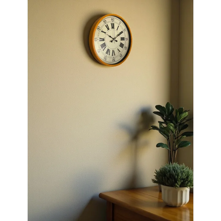Mey İthalat® 36 Cm Turuncu Nostalji Duvar Saati