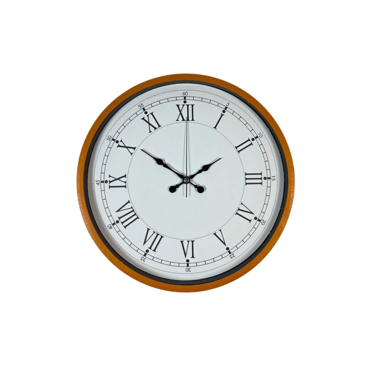 Mey İthalat® 36 Cm Turuncu Roma Rakamlı Duvar Saati