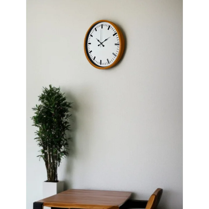 Mey İthalat® 36 Cm Turuncu Sade Şık Duvar Saati