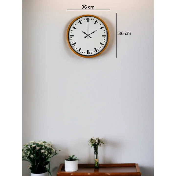 Mey İthalat® 36 Cm Turuncu Sade Şık Duvar Saati