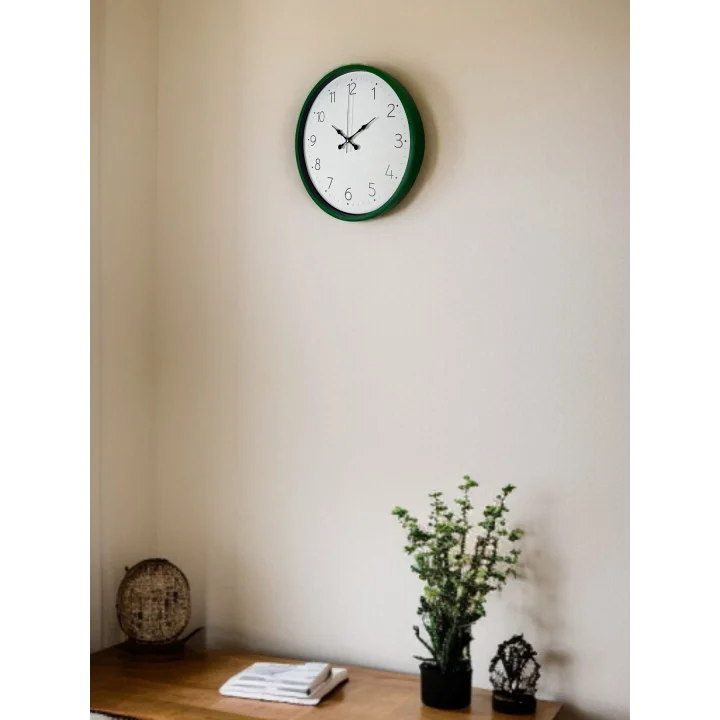 Mey İthalat® 36 Cm Yeşil Dekoratif Duvar Saati