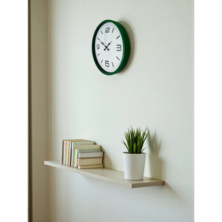 Mey İthalat® 36 Cm Yeşil Modern Dekoratif Duvar Saati