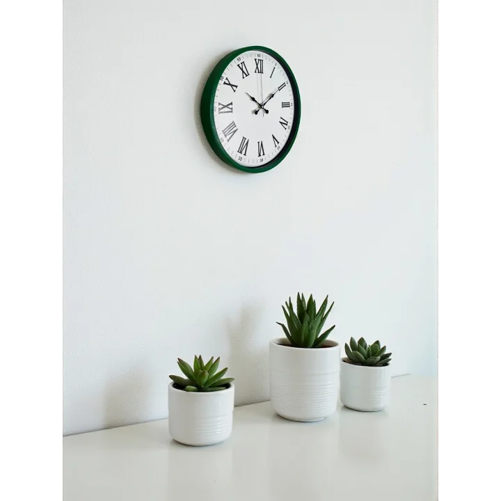 Mey İthalat® 36 Cm Yeşil Roma Rakamlı Duvar Saati