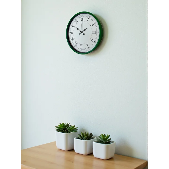 Mey İthalat® 36 Cm Yeşil Roma Rakamlı Duvar Saati