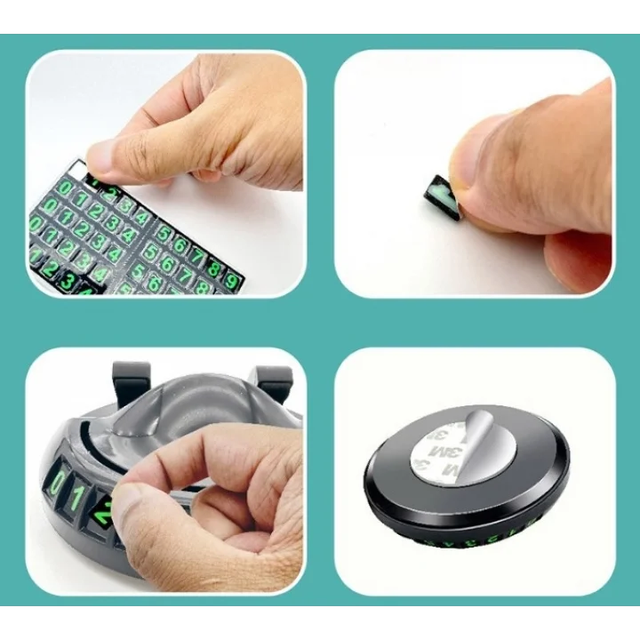 Mey İthalat® 360° Dönebilen Yapışkanlı Numaratörlü Araç Telefon Tutucu