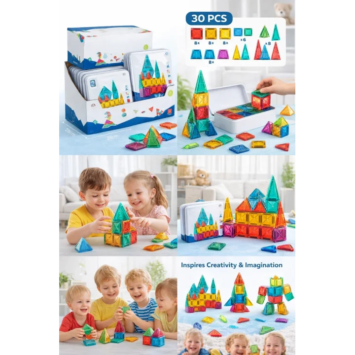 Mey İthalat® 3.75CM Mini Blok Metal Kutu 24 Parça