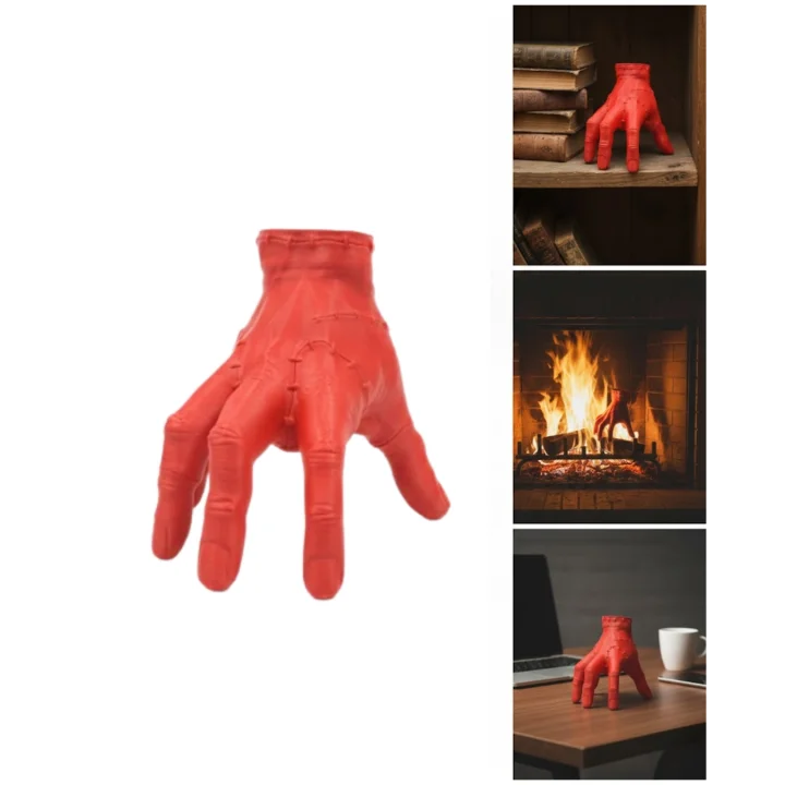 Mey İthalat® 3D Dekoratif Kırmızı El Biblo 17x16 cm Modern Ev Aksesuarı
