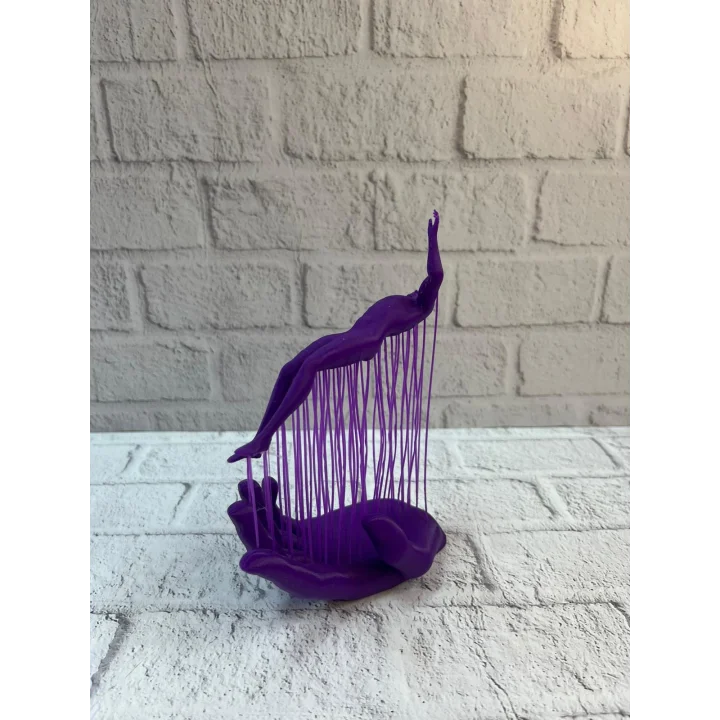 Mey İthalat® 3D El Formlu İnsan Figürü Mor Özgün Sanat Biblosu 12x18 cm