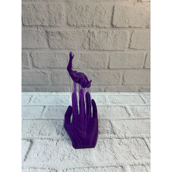 Mey İthalat® 3D El İnsan Figürü Mor Modern Masa Üstü Ev ve Ofis Dekoru