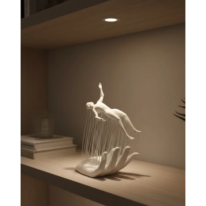 Mey İthalat® 3D El Üzerinde İnsan Figürü Beyaz Minimal Masa Üstü Dekor