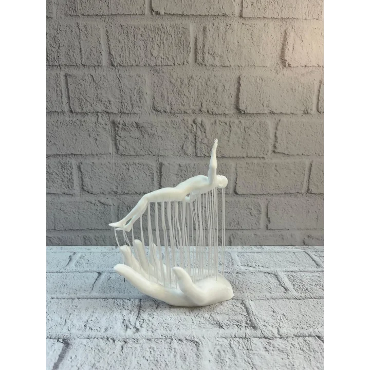 Mey İthalat® 3D El Üzerinde İnsan Figürü Beyaz Minimal Masa Üstü Dekor