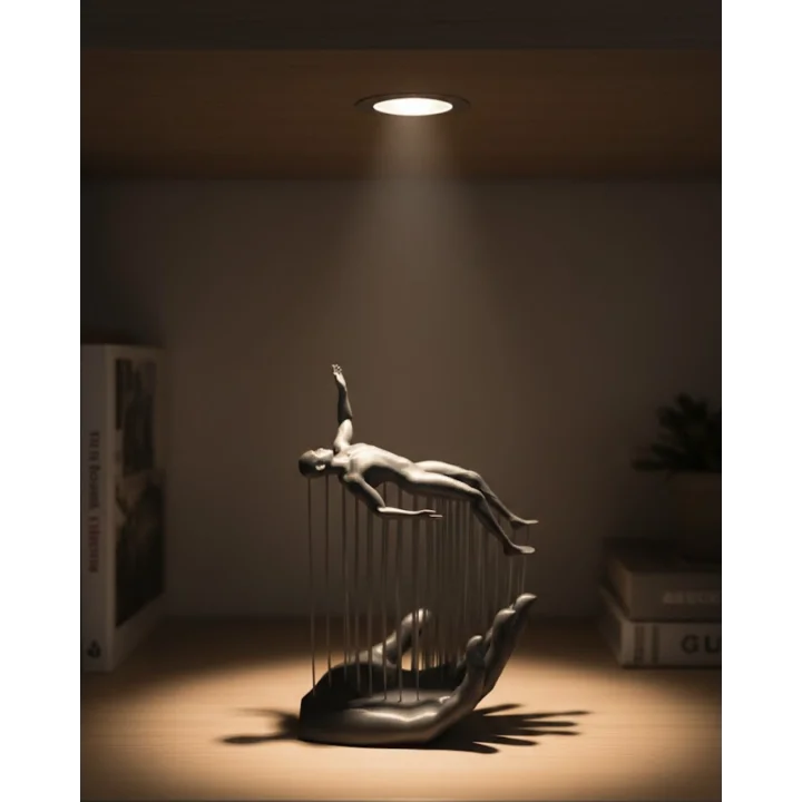 Mey İthalat® 3D El Üzerinde İnsan Figürü Gri Minimal Masa Üstü Dekor
