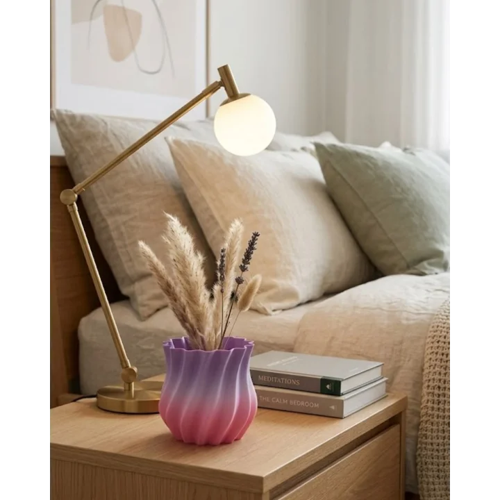 Mey İthalat® 3D KIVRIMLI VAZO PEMBE