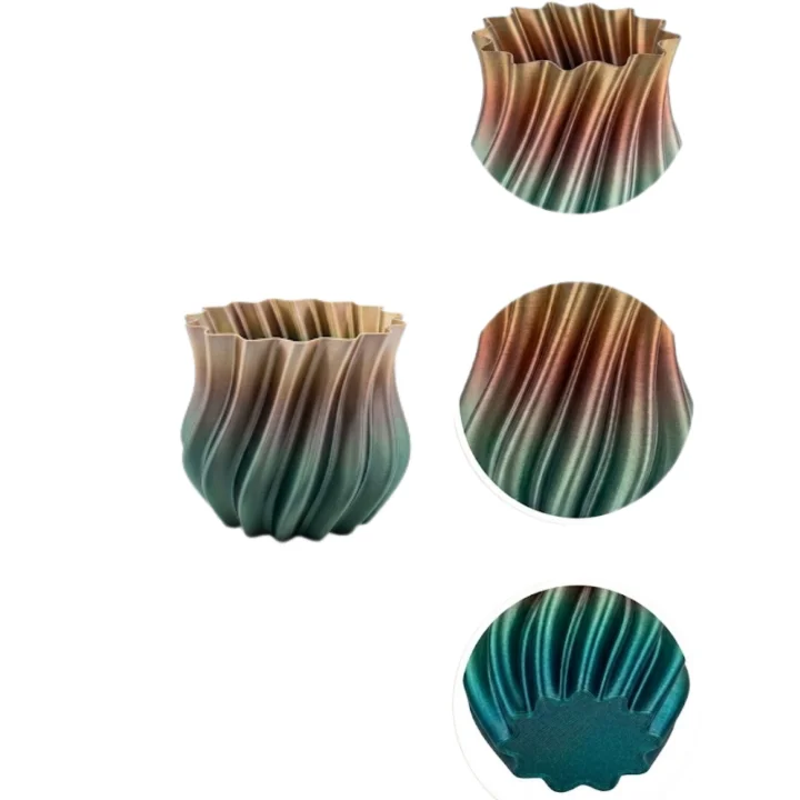 Mey İthalat® 3D KIVRIMLI VAZO SİYAH