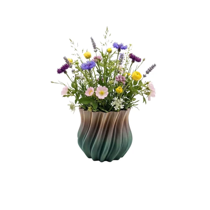 Mey İthalat® 3D KIVRIMLI VAZO SİYAH