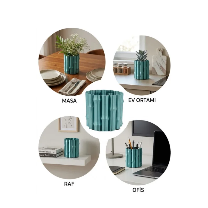 Mey İthalat® 3D PARLAK YEŞİL VAZO