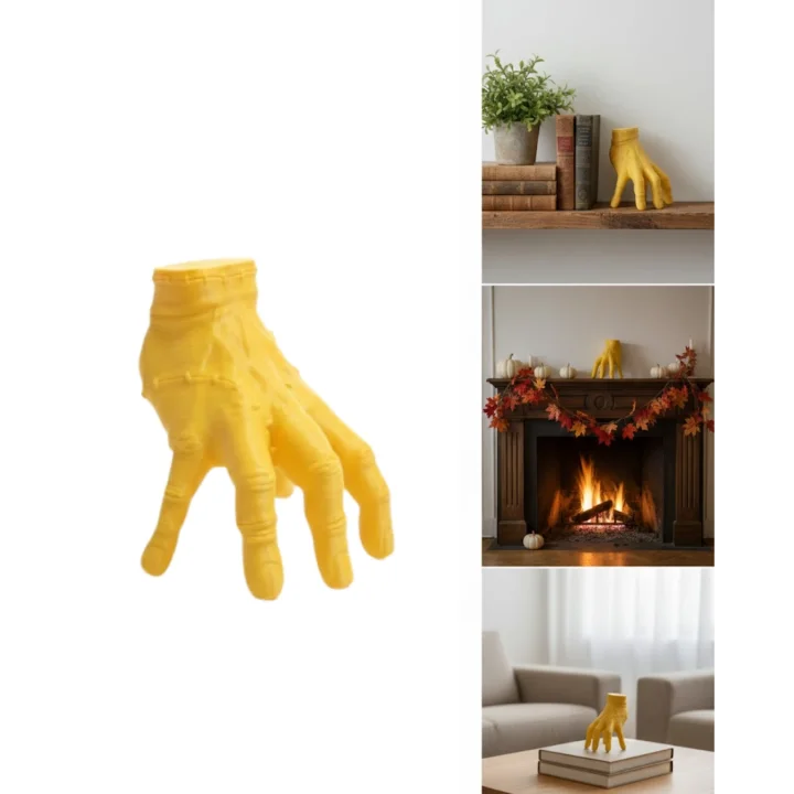 Mey İthalat® 3D Sarı El Heykeli 17x16 cm Raf ve Masa Üstü Dekor