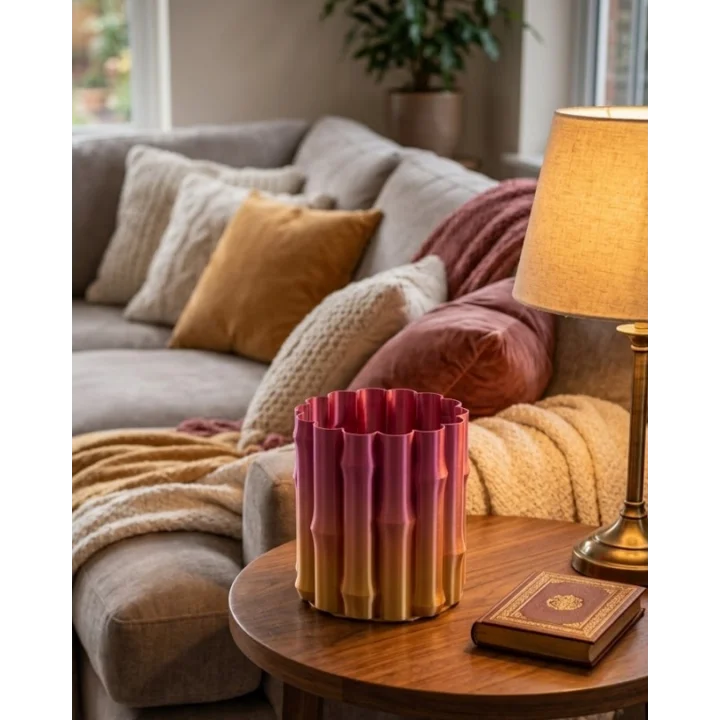 Mey İthalat® 3D ÜRÜN MOR SARI VAZO