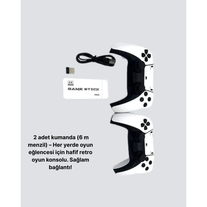 Mey İthalat® 3D ve 4K Görüntü Kaliteli Çok Oyunculu Retro Oyun Konsolu