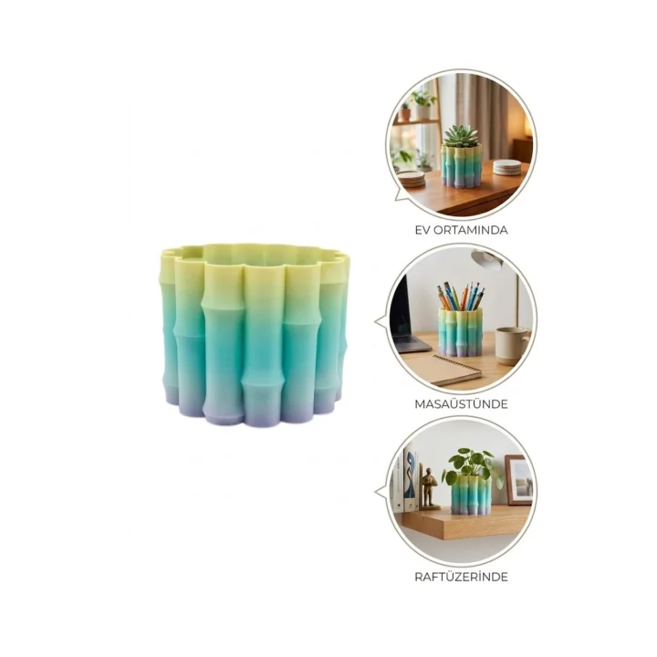 Mey İthalat® 3D YEŞİL VAZO