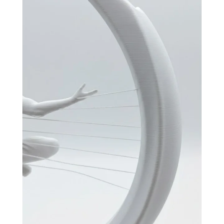 Mey İthalat® 3D Zen Heykeli Ay Formlu Meditasyon Yapan İnsan Figürü Dekor