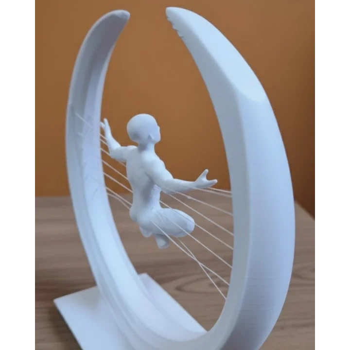 Mey İthalat® 3D Zen Heykeli Ay Formlu Meditasyon Yapan İnsan Figürü Dekor
