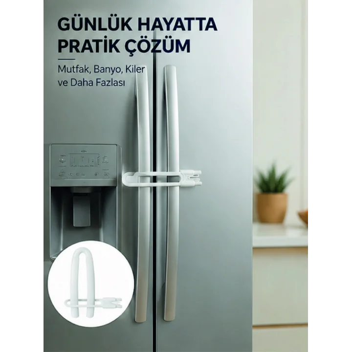 Mey İthalat® 4 Adet Dolap ve Kapak Emniyet Kilidi Evde Güvenli Kullanım İçin Yeni Nesil