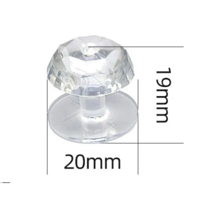 Mey İthalat® 4 Adet Kristal Tasarımlı Çok Amaçlı Yapışkanlı Tutacak Buton